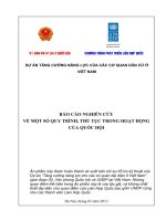 BÁO CÁO NGHIÊN CỨU VỀ MỘT SỐ QUY TRÌNH, THỦ TỤC TRONG HOẠT ĐỘNG CỦA QUỐC HỘI