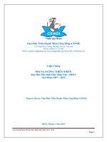 Luận Chứng PHỤNG DƯỠNG THIÊN NHIÊN Khu Bảo Tồn Sinh Thái Nhân Văn - HEPA Giai Đoạn 2017 – 2022