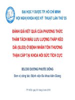 ĐÁNH GIÁ KẾT QUẢ CỦA PHƯƠNG THỨC THẨM TÁCH MÁU LƯU LƯỢNG THẤP KÉO DÀI (SLED) Ở BỆNH NHÂN TỔN THƯƠNG THẬN CẤP TẠI KHOA HỒI SỨC TÍCH CỰC