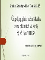 Ứng dụng phần mềm STATA trong phân tích và xử lý bộ số liệu VHLSS