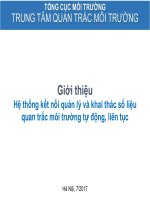 Hệ thống kết nối quản lý và khai thác số liệu quan trắc môi trường tự động, liên tục
