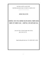 THÔNG TIN TÀI CHÍNH NGÂN HÀNG TRÊN BÁO ĐIỆN TỬ HIỆN NAY – NHỮNG VẤN ĐỀ ĐẶT RA