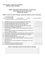 phiếu phản hồi của giáo viên