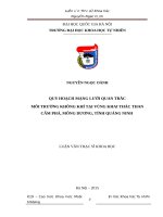 QUY HOẠCH MẠNG LƯỚI QUAN TRẮC MÔI TRƯỜNG KHÔNG KHÍ TẠI VÙNG KHAI THÁC THAN CẨM PHẢ, MÔNG DƯƠNG, TỈNH QUẢNG NINH