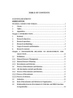 Luận văn thạc sỹ: RECOMMENDATIONS TO IMPROVE RECRUITMENT AND SELECTION IN SSI – HANOI BRANCH