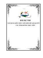 VẬN DỤNG KIẾN THỨC LIÊN MÔN ĐỂ GIẢI QUYẾT TÌNH HUỐNG THỰC TIỄN TRỒNG CÂY TRONG DUNG DỊCH