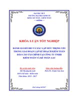 Đánh giá rủi ro và xác lập mức trọng yếu trong giai đoạn lập kế hoạch kiểm toán báo cáo tài chính tại công ty TNHH kiểm toán và kế toán AAC  