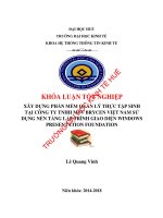 Xây dựng phần mềm quản lý thực tập sinh tại công ty TNHH MTV brycen việt nam sử dụng nền tảng lập trình giao diện windows presentation foundation 