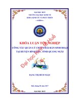Chất thải rắn sinh hoạt và công tác quản lý chất thải rắn sinh hoạt tại huyện bình sơn, tình quảng ngãi