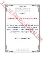 Quy trình kiểm toán số dư đầu kỳ trong kiểm toán báo cáo tài chính năm đầu tiên của công ty trách nhiệm hữu hạn kiểm toán và thẩm định giá AFA