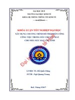 Xây dựng chương trình hỗ trợ phân công công việc trong dây chuyền may cho nhà máy may gio linh 