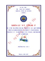 Thực trạng công tác kiểm soát nội bộ quy trình cho vay khách hàng cá nhân tại ngân hàng TMCP đầu tư và phát triển việt nam   chi nhánh thừa thiên huế  