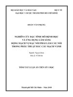 Nghiên cứu đặc tính mô bệnh học và ứng dụng lâm sàng động mạch vị mạc nối phải làm cầu nối trong phẫu thuật bắc cầu mạch vành (TT)