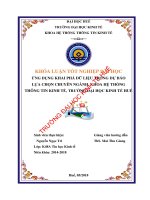 Ứng dụng khai phá dữ liệu trong dự báo, lựa chọn chuyên ngành khoa hệ thống thông tin kinh tế, trường đại học kinh tế   đại học huế 