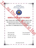 Thực trạng quy trình kiểm toán khoản mục doanh thu bán hàng và cung cấp dịch vụ trong kiểm toán báo cáo tài 