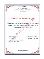 Tìm hiểu hệ thống kiểm soát nội bộ chu trình chi phí xây lắp tại công ty cổ phần xây dựng  giao thông thừa thiên huế  