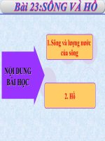 Bài giảng địa lý lớp 6: Bài 23. Sông và hồ
