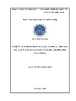Nghiên cứu tổng hợp vật liệu nano hệ ZnO pha tạp Mn, Ce, C và đánh giá khả năng quang oxi hóa của chúng