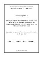 Xây dựng hệ thống hỗ trợ quyết định không gian trong quản lý bền vững lưu vực sông áp dụng trường hợp lưu vực sông dakbla, tỉnh kon tum, việt nam (tt) 