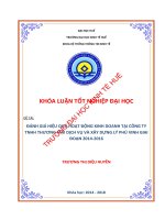 Đánh giá hiệu quả hoạt động kinh doanh tại công ty TNHH thương mại dịch vụ và xây dựng lý phú vinh giai đoạn 2014 2016 