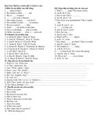 BÀI TẬP TIẾNG ANH LỚP 3