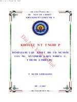 Đánh giá hiệu quả kinh tế hoạt động nuôi cá lồng ở xã vinh hiền, huyện phú lộc, tỉnh thừa thiên huế 