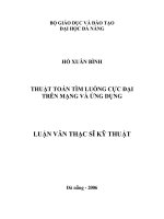 Thuật toán tìm luồng cực đại trên mạng và ứng dụng