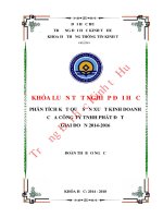Phân tích kết quả sản xuất kinh doanh của công ty TNHH phát đạt giai đoạn 2014 2016   