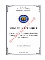 Hiệu quả hiệu quả sản xuất kinh doanh phân bón tại công ty cổ phần vật tư nông nghiệp thừa thiên huế tại công ty cổ phần vật tư nông nghiệp thừa thiên huế 
