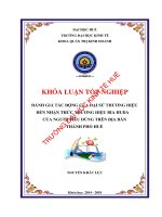 Đánh giá tác động của đại sứ thương hiệu đến nhận thức thương hiệu bia huda của người tiêu dùng trên địa bản thành phố huế 