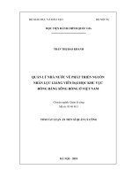 Quản lý nhà nước về phát triển nguồn nhân lực giảng viên đại học công lập khu vực đồng bằng sông hồng ở việt nam  tt