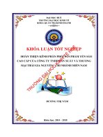 Hoàn thiện kênh phân phối sản phẩm yến sào cao cấp của công ty TNHH sản xuất và thương mại thái gia nguyễn   chi nhánh miền nam  