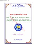 Đánh giá chất lượng dịch vụ tiền gửi tiết kiệm tại ngân hàng TMCP công thương vietinbank   chi nhánh nam thừa thiên huế 