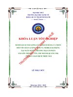 Đánh giá sự hài lòng của khách hàng cá nhân đối với chất lượng dịch vụ mobile banking tại ngân hàng TMCP sài gòn thương tín, chi nhánh quảng trị – PGD triệu hả 