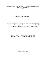 Hoàn thiện hoạt động Kiểm toán nội bộ tại Ngân hàng Nhà nước Việt Nam