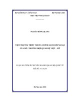 Viện trợ tái thiết trong chính sách đối ngoại của Mỹ- trường hợp quan hệ Việt – Mỹ