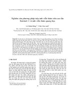 Nghiên cứu phương pháp trộn ảnh viễn thám siêu cao tần Sentinel1 và ảnh viễn thám quang học