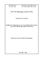 Nghiên cứu khu hệ cá lưu vực sông bằng giang   kỳ cùng thuộc địa phận việt nam (tt) 