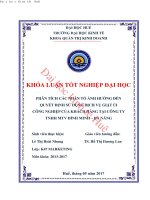 Phân tích các nhân tố ảnh hưởng đến quyết định sử dụng dịch vụ giặt ủi của khách hàng tại công ty TNHH MTV đình minh – đà nẵng 