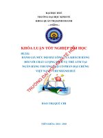 Đánh giá mức độ hài lòng của khách hàng đối với chất lượng dịch vụ thẻ ATM của ngân hàng thương mại cổ phần đại chúng việt nam – chi nhánh huế 