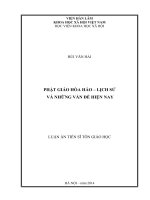 Phật giáo hòa hảo   lịch sử và những vấn đề hiện nay ( Luân án tiến sĩ)