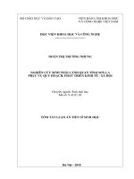 Nghiên cứu sinh thái cảnh quan tỉnh sơn la phục vụ quy hoạch, phát triển kinh tế   xã hội tt 