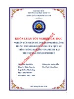 Nghiên cứu nhân tố ảnh hưởng đến lòng trung thành khách hàng sử dụng dịch vụ viễn thông di động vinaphone tại thị trường thành phố huế 