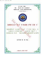 Nghiên cứu các yếu tố tạo động lực làm việc cho người lao động tại khách sạn hương giang resort  spa 