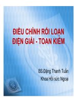ĐIỀU CHỈNH RỐI LOẠN ĐIỆN GIẢI  TOAN KIỀM