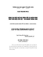 Luận văn thạc sỹ - Nâng cao hiệu quả huy động vốn tại Ngân hàng TMCP Bưu điện Liên Việt – Chi nhánh Thăng Long