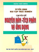Tài liệu [HOT] Ngân hàng ĐỀ Trắc Nghiệm TOÁN NGUYÊN HÀM, TÍCH PHÂN VÀ ỨNG DỤNG File Word có ĐÁP ÁN
