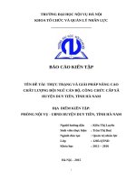 Thực trạng và giải pháp nâng cao chất lượng đội ngũ cán bộ, công chức cấp xã huyện duy tiên, tỉnh hà nam