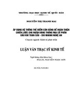 Áp dụng hệ thống thẻ điểm cân bằng để hoàn thiện chiến lược cho Ngân hàng TMCP Dầu khí toàn cầu chi nhánh Nghệ An
