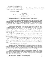 BÁO CÁO Tình hình hoạt động Hội và phong trào nông dân quý I năm 2015